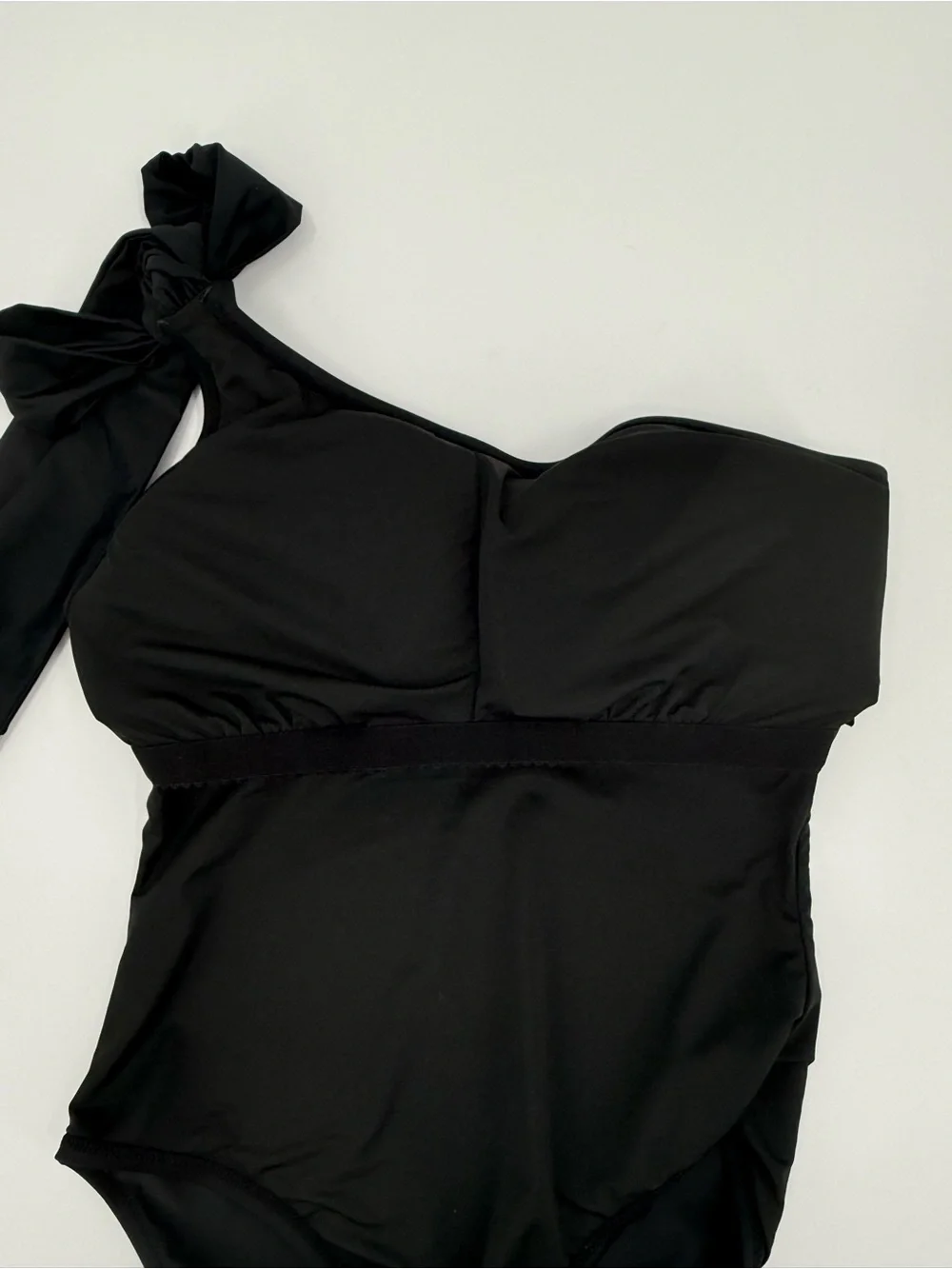 J. Crew Black Bow One Shoulder One Piece Swimsuit Size 14